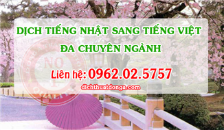 Dịch Tiếng Nhật Sang Tiếng Việt Đa Chuyên Ngành